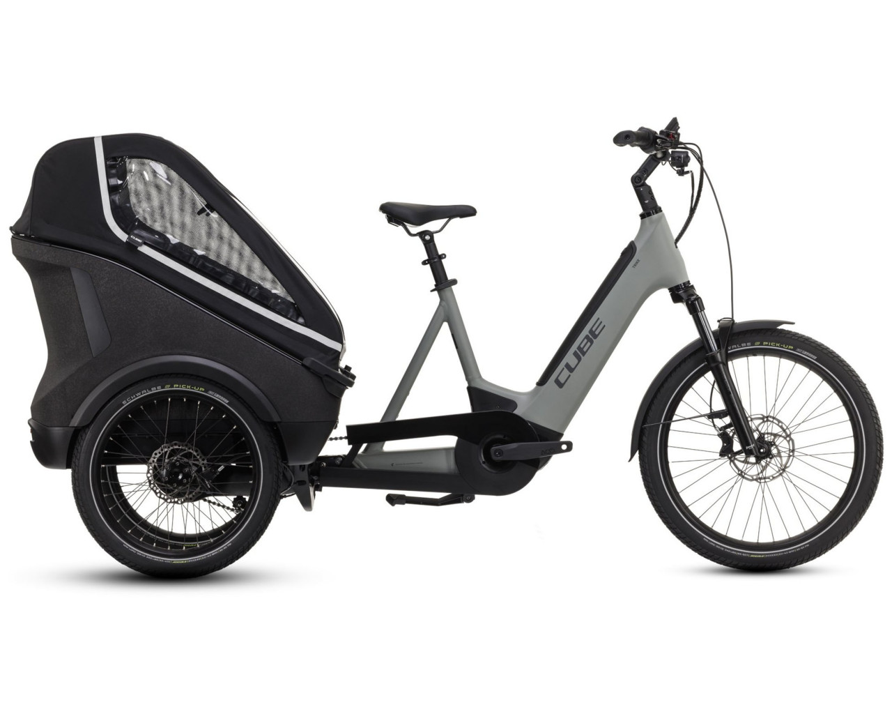 Cube Trike Family Hybrid 750 - Elektro Familien-Lastenfahrrad 2025 | swampgrey´n´black